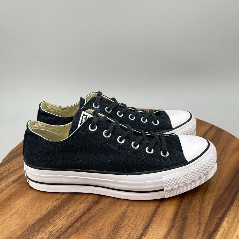 Converse Chuck Taylor All Star Lift OX Shoes Womens Size 10 Black Platform